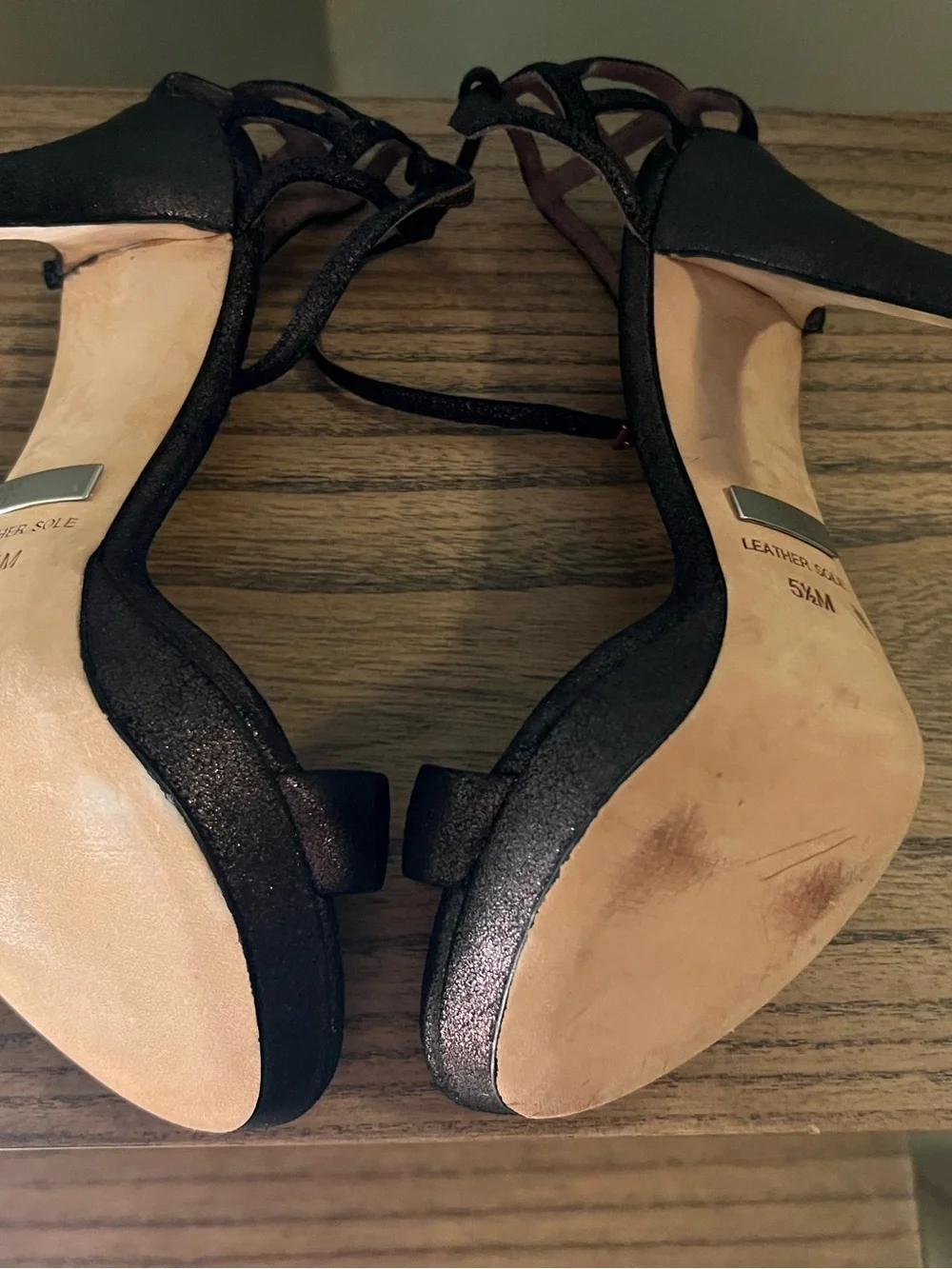Badgley Mischka Metallic Brown Purple Strap High Heel Sandals‎